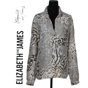 Elizabeth  & James 100% Silk Blouse Size Large
